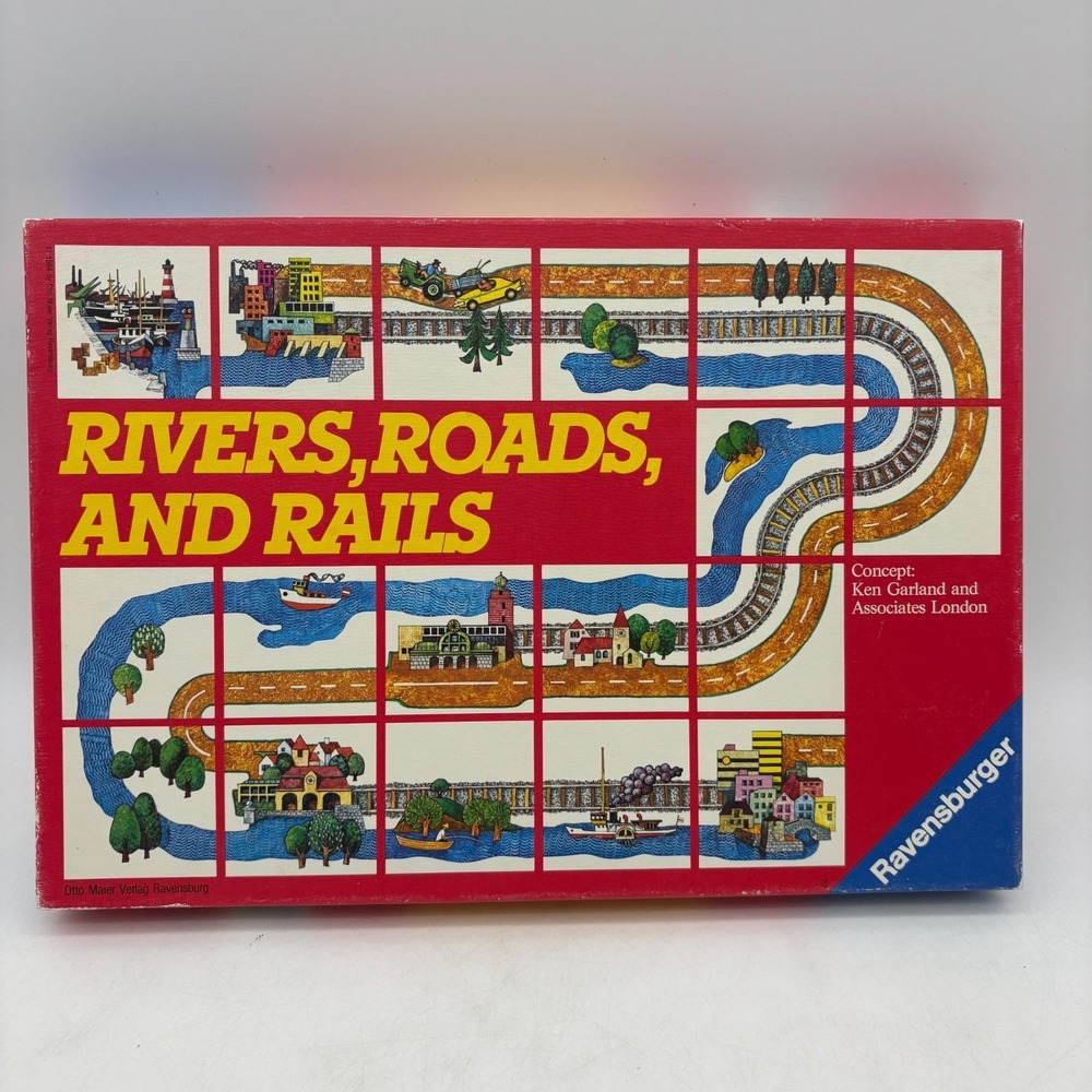 VINTAGE Rivers Roads and Rails COMPLETE Ravensburger 1984 Matching Game Kids